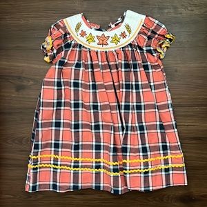 Lil Cactus Fall Autumn smocked dress 3T